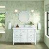 James Martin Vanities 48'' Single Vanity, Bright White w/ Single Hole 3 CM White Zeus Quartz Top & Backsplash 424-V48-BW-1WZ